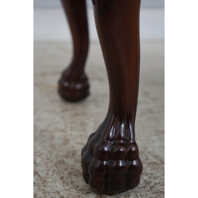 Chippendale English Style Paw Feet Mahogany Ottoman For Sale - Image 9 of 11