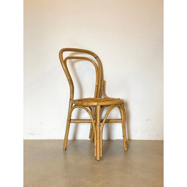 Set of Bamboo & Wicker Chairs, 1970s For Sale - Image 4 of 11