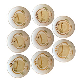 Vintage French Plates from Salins, 1970s, Set of 8 For Sale