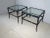 Italian Pair of Black Ebonized Bamboo Style Wood & Glass End Tables ~ Italian Style For Sale - Image 3 of 12