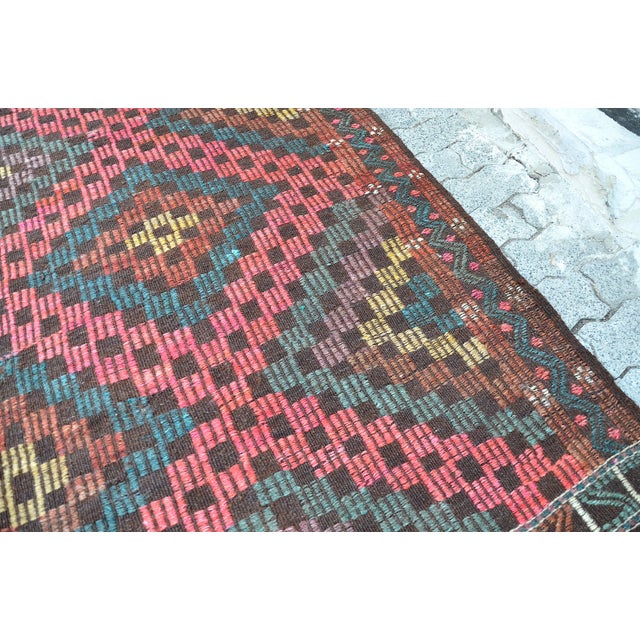 Red 1960s Turkish Vintage Living Room Rug For Sale - Image 8 of 11