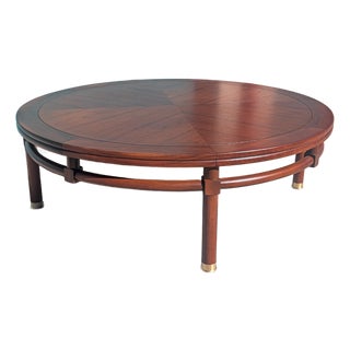 Mid Century Modern Round Walnut Coffee Table by Heritage, C1960s For Sale