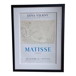 Henri Matisse 1970 Exhibition Poster From the Dina Vierny Gallery For Sale