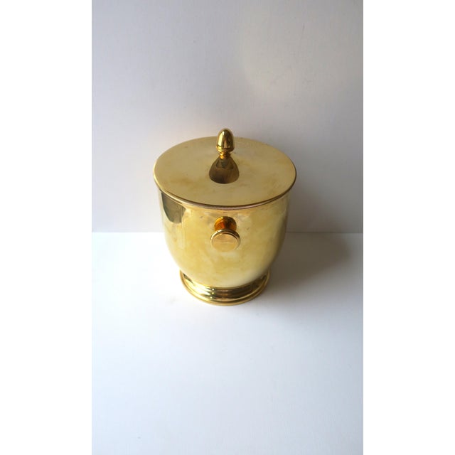 Metal Italian Gold Plated Ice Bucket Wine Cooler For Sale - Image 7 of 11