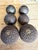 A collection of French pétanque boules with studded finish — price is for the collection. Largest 4" diameter, smallest 3"...