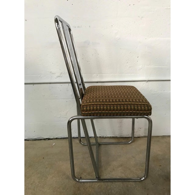 Edit Late 20th Century Post Modern Tubular Chrome Dining Chairs - Set of 4 For Sale In Miami - Image 6 of 10