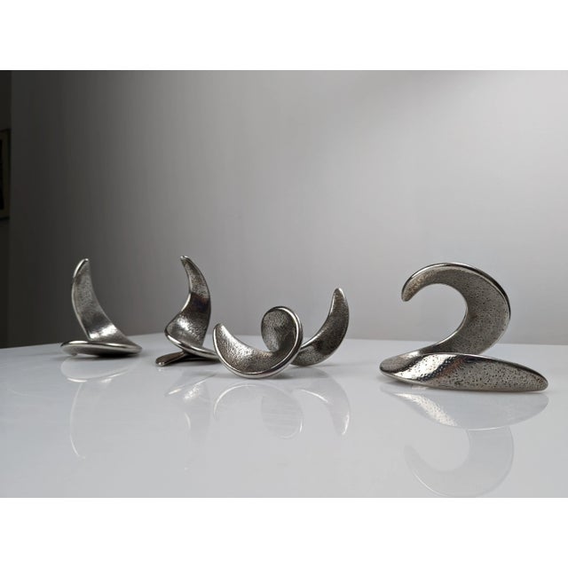 Abstract Steel Sculptures, Set of 4 For Sale - Image 11 of 11