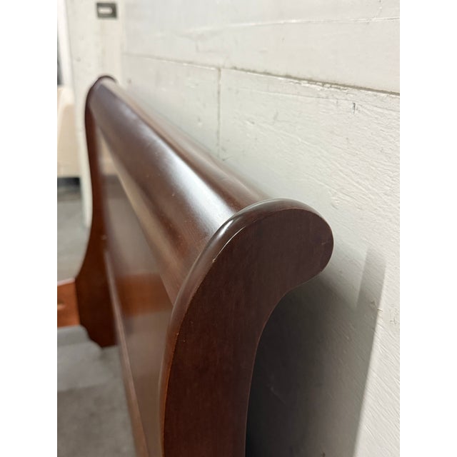 Queen Size Shermag Louis Philippe Sleigh Bed Frame For Sale - Image 10 of 12