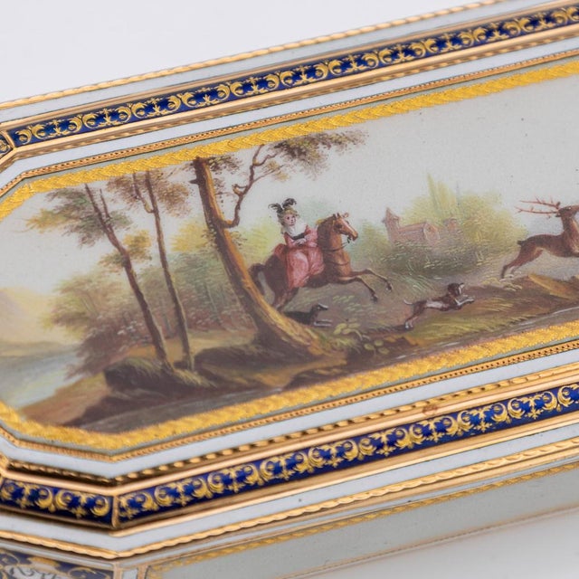 18 Karat Gold and Enamel Snuff Box by Freres Jordan, Hanau, Germany, 1790s For Sale - Image 11 of 18