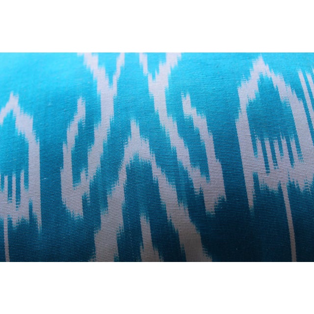 2020s Contemporary Blue Ikat Decorative Pillow For Sale - Image 5 of 10