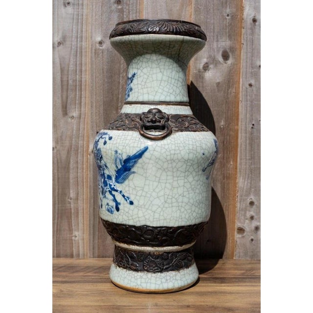 Large Early 19th Century Chinese Qing Dynasty Crackle Glazed Porcelain Vase For Sale - Image 4 of 18