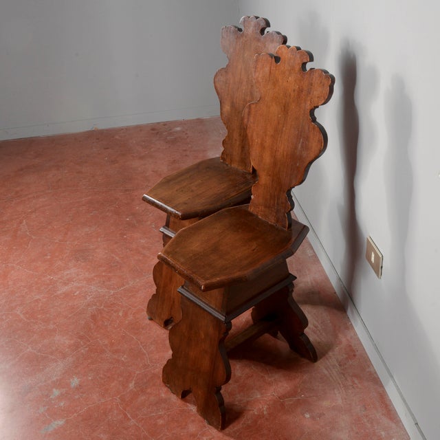 Set of Rustic Wood Chairs and Stools For Sale - Image 12 of 17