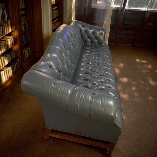 Summer Classics Vintage Carmel Back Chesterfield Leather Sofa by Classic Leather For Sale - Image 4 of 5