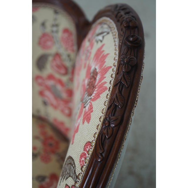 Pair French Louis XV Newly Upholstered Bergere Armchairs For Sale - Image 9 of 18