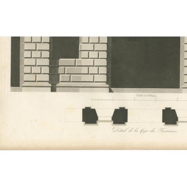 Black Louis-Pierre Baltard, Cour Des Fontaines, 1803, Copperplate Engraving For Sale - Image 8 of 10
