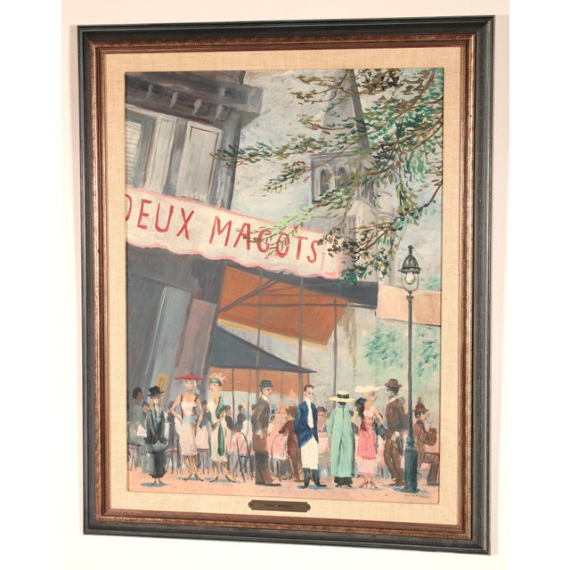 Impressionist French Street Scene Painting by John Morris (Before 1920-1991) For Sale - Image 3 of 11