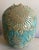 Boho Chic Vintage Large Blue Studio Pottery Vase With Sunflower Relief Pattern For Sale - Image 3 of 10