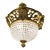 1970s Baroque Gold Bronze Crystal Chandelier Ceiling Lamp For Sale