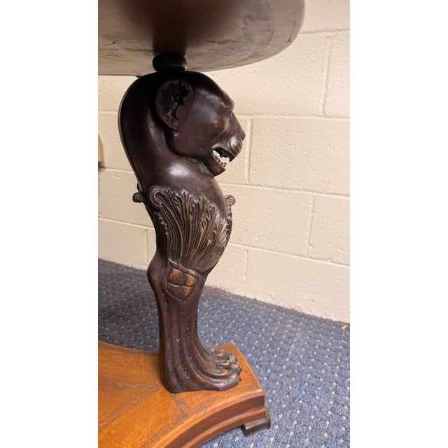 Theodore Alexander Neoclassical Lion Monopodia Game Table With Granite Top & Pull-Out Trays For Sale - Image 10 of 13