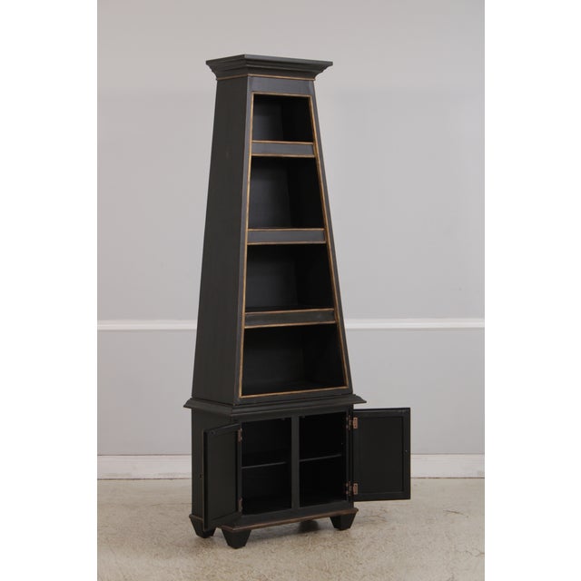 Regency Style Paint Decorated Open Bookshelf Unit For Sale - Image 4 of 16