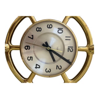 Hermes Ships Wheel Clock and Barometer For Sale