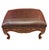 French Louis XV Style Carved Wood Footstool Ottoman With Faux Leather & Nailhead Trim For Sale - Image 3 of 5