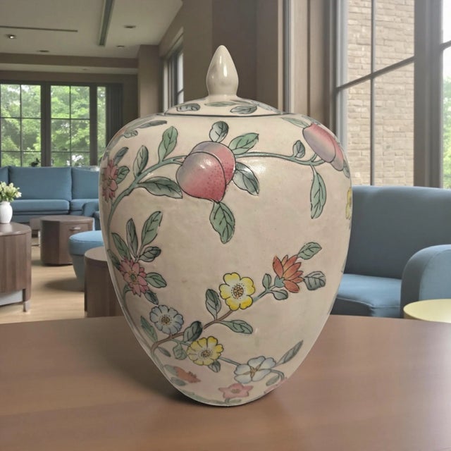 Vintage Chinoiserie Lidded Ginger Jar For Sale - Image 12 of 12