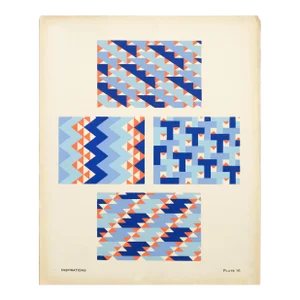 1928 American Botanical Design Pochoir, Inspirations (Plate 16) Andre Durenceau