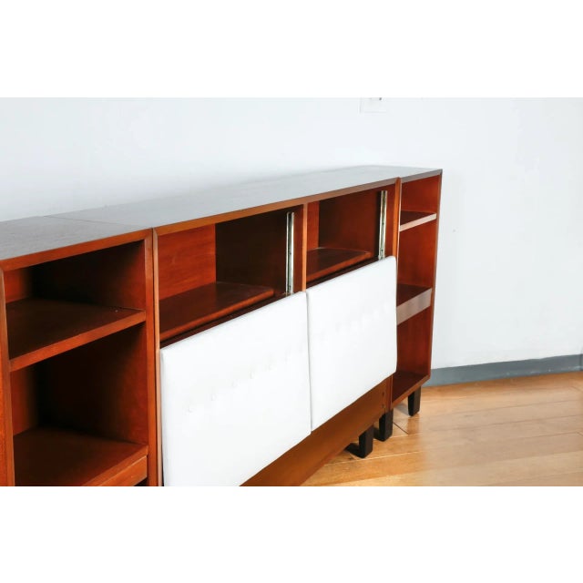 White Mid-Century Modern George Nelson Walnut Headboard For Sale - Image 8 of 12