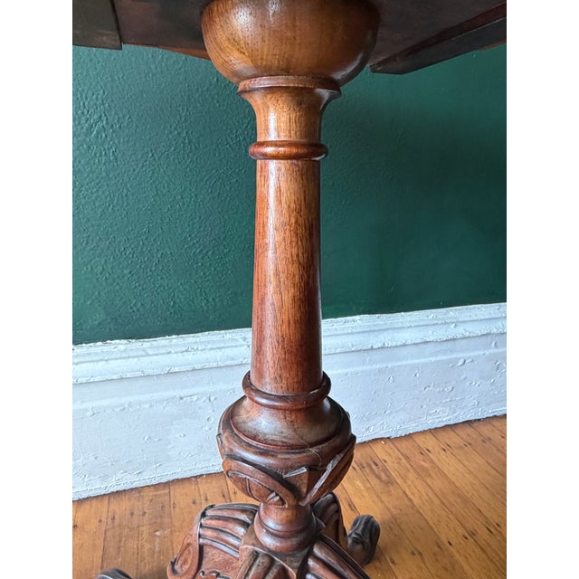 Traditional Late 19th Century Carved Burled Ash Tilt-Top Hexagon Table For Sale - Image 3 of 10