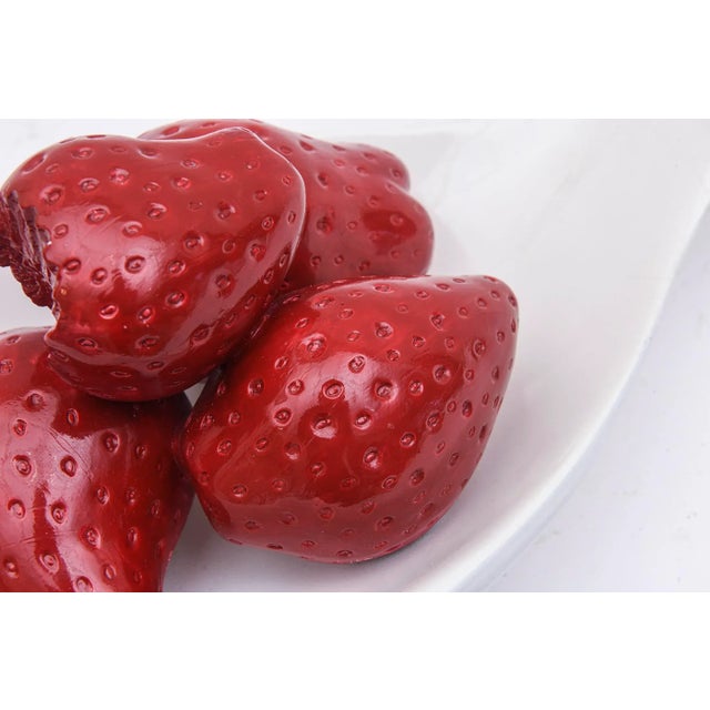 1990s Pop Art Ceramic Long Spoon Sculpture With Strawberry Motif For Sale - Image 5 of 11