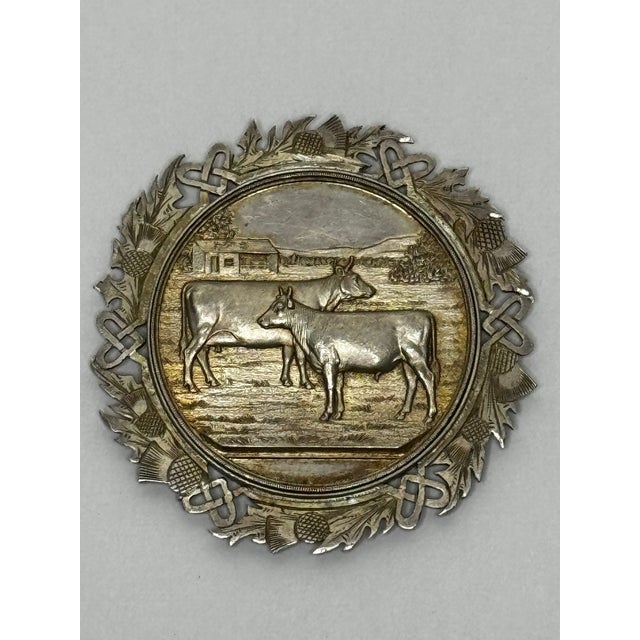 Antique 19th Century Victorian Scottish Agricultural Prize Medal – Ayrshire Herd Book Society (Cow & Bull Calf) – Solid...