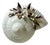 Vintage Italian Capodimonte Porcelain Shell Trinket Box With Plum & Gilt Flowers For Sale