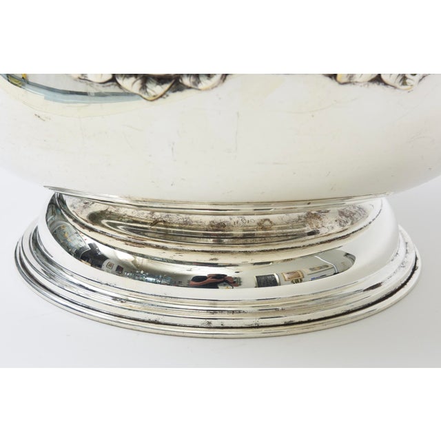 Metal Vintage Large Silver Plated Bowl With Fruit Embellishments, 1950's For Sale - Image 7 of 10