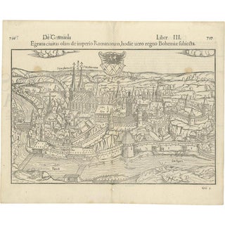 Münster's View of the City of Eger Cheb, 1554 For Sale