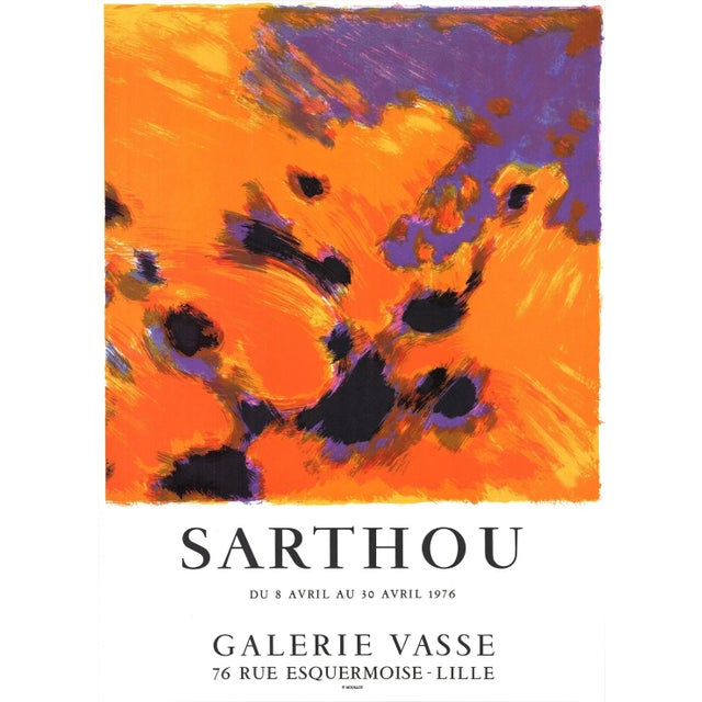 1970s 1976 Maurice-Elie Sarthou 'Galerie Vasse' Contemporary Lithograph For Sale - Image 5 of 5