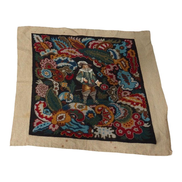 Antique Louis XIII Pictorial Needlepoint Tapestry 19thC For Sale