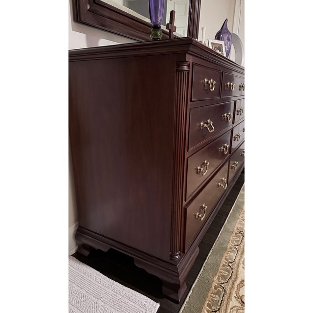 Traditional Henkel Harris 66" Solid Mahogany Dresser For Sale - Image 3 of 8