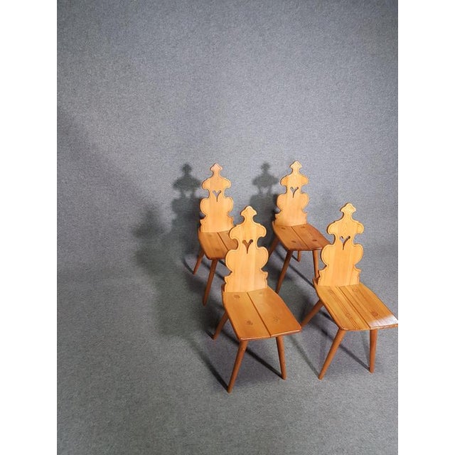 Cepelia Chairs, set of 4, Poland 1960s. Chairs are in very good condition. Each chair measures 90 cm x 34 cm x 46 cm.