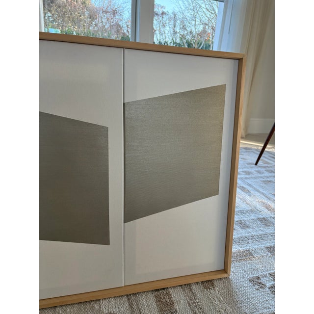 Claes Oldenburg Abstract Contemporary Op Art Geometric Hard Edge Triptych Painting, Wood Framed, Signed Lee Fine For Sale - Image 4 of 8