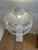 Vintage White Wicker Floor Lamp With Tiered Dome Shade For Sale - Image 11 of 14