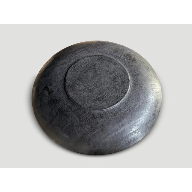 Black Andrianna Shamaris Impressive Large Charred Platter For Sale - Image 8 of 18