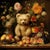 Campaign 30' X 30' Collector Fine Art Print 'Still Life With Fruits, 'Flowers and Teddy Bear', Unframed For Sale - Image 3 of 3