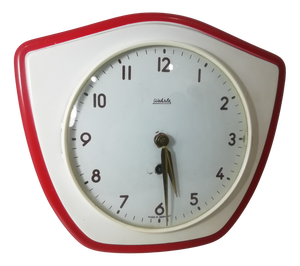 Mechanical Wall Clock with Curved Glass, Italy, 1960s