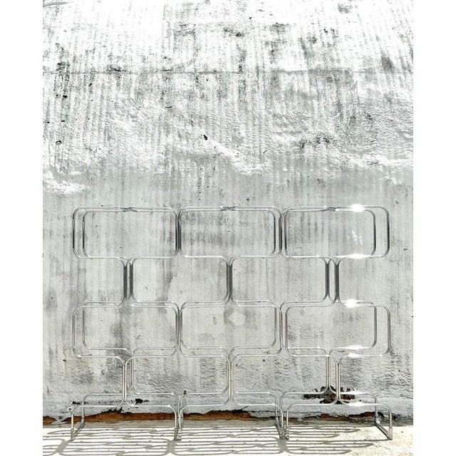 Metal Vintage Italian Tricom Chrome Etagere - Set of 3 For Sale - Image 7 of 12