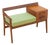Mid 20th Century Entryway Bench in Teak & Green For Sale