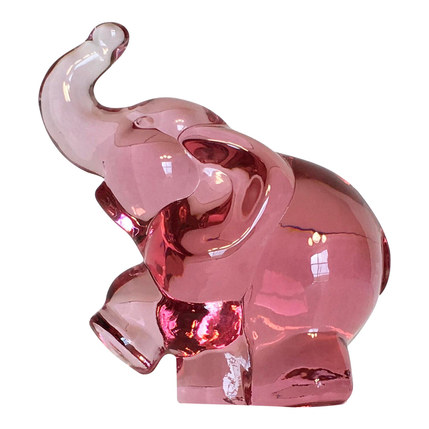 Vintage Pink Fenton Art Glass Elephant Chairish