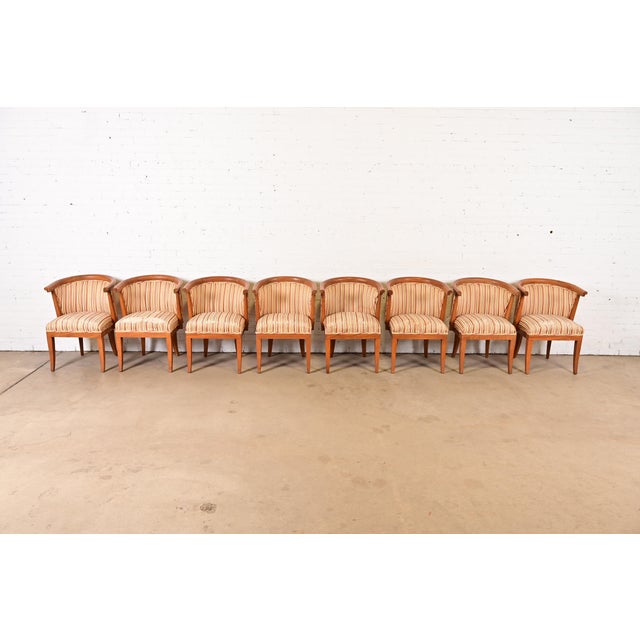 Mid-Century Modern Harold Schwartz for Romweber Mid-Century Modern Sculpted Oak Dining Armchairs, Set of Eight For Sale - Image 3 of 12