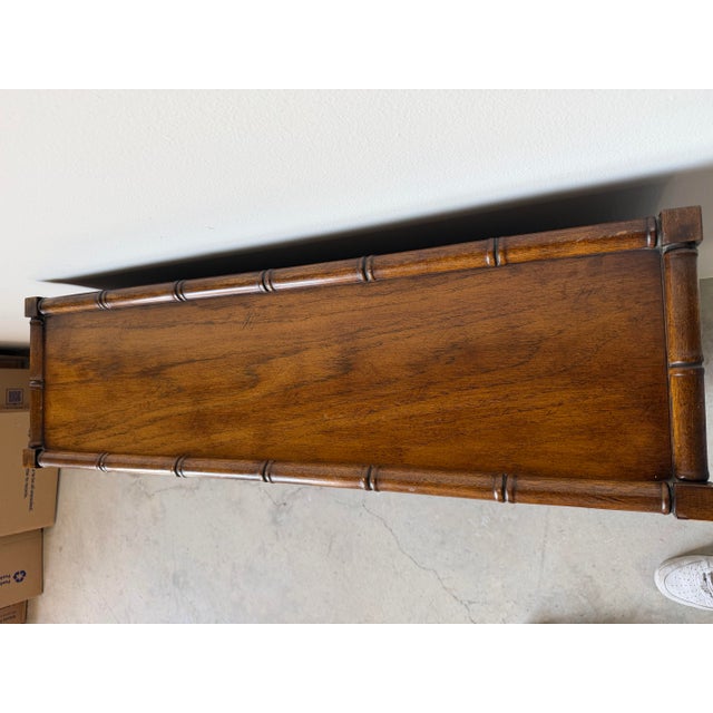 Ornamental & Decorative Materials Brandt Embassy Collection Faux Bamboo Console Cabinet With Hand-Painted Bamboo Motifs For Sale - Image 7 of 12
