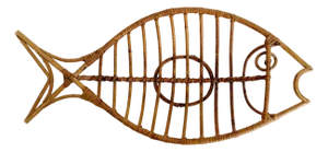 1950s Bamboo & Rattan Fish Basket